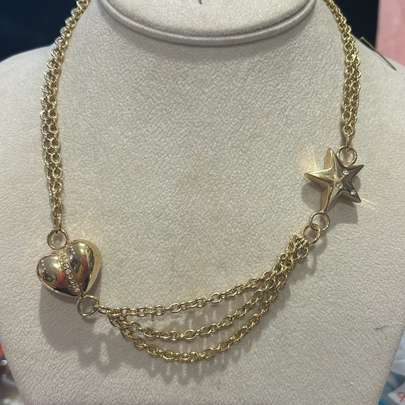 Vintage ‘80s Designer Heart & Star Draped Necklace-Boutique - Picture 3 of 6